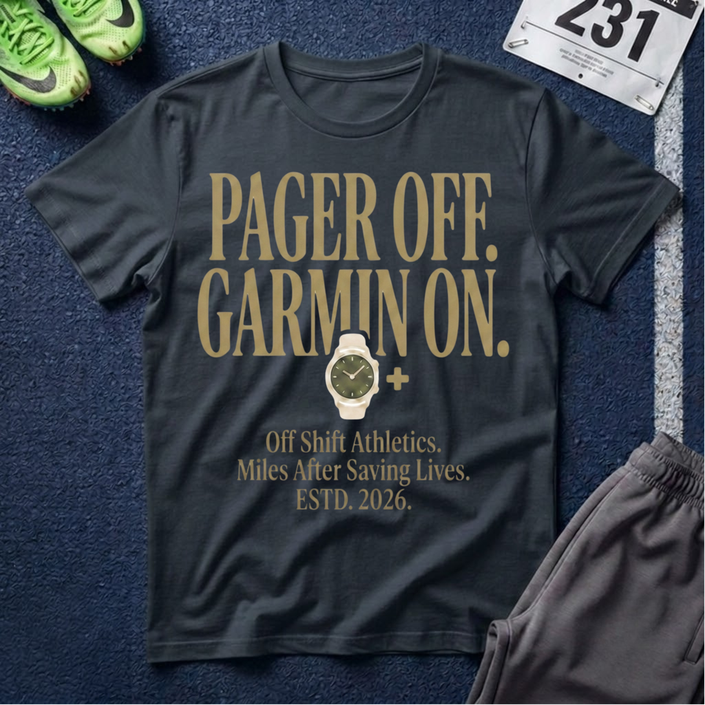 Pager Off. Garmin On. T-Shirt - Off Shift Athletics