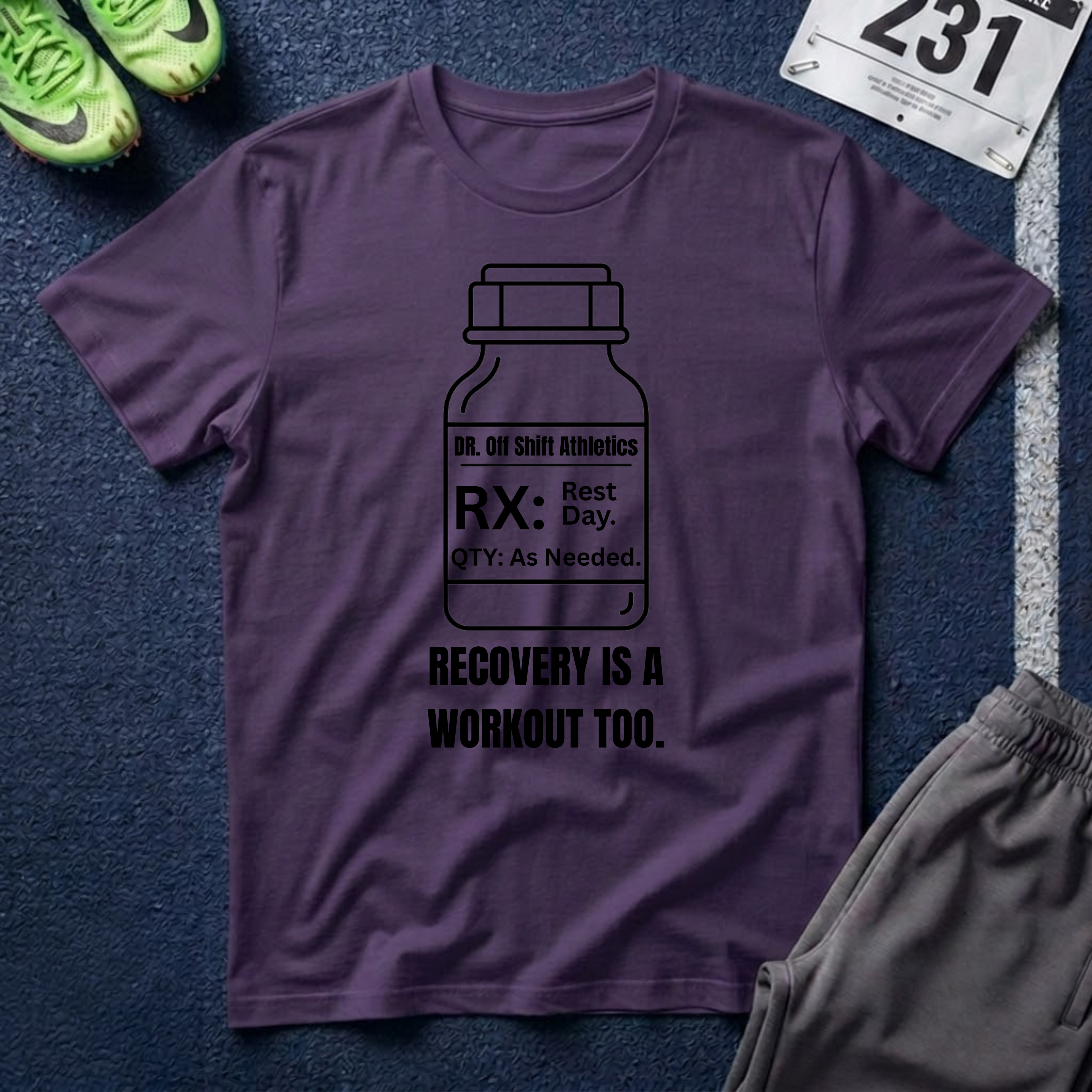 T-Shirt — "RX: Rest Day" Recovery Prescription Tee
