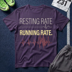 Running Rate T-Shirt — Resting Rate / Running Rate Heartbeat Graphic Tee