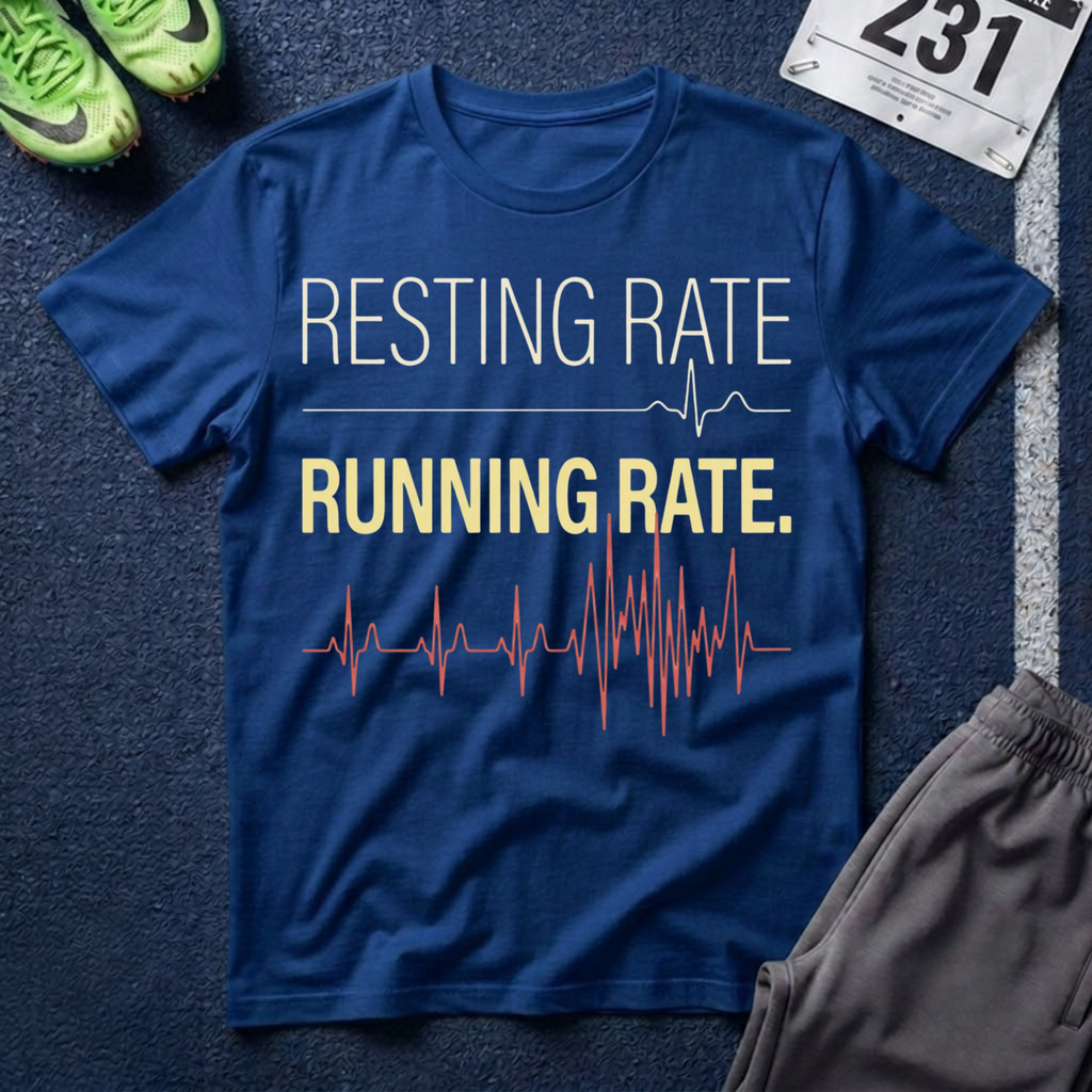Running Rate T-Shirt — Resting Rate / Running Rate Heartbeat Graphic Tee