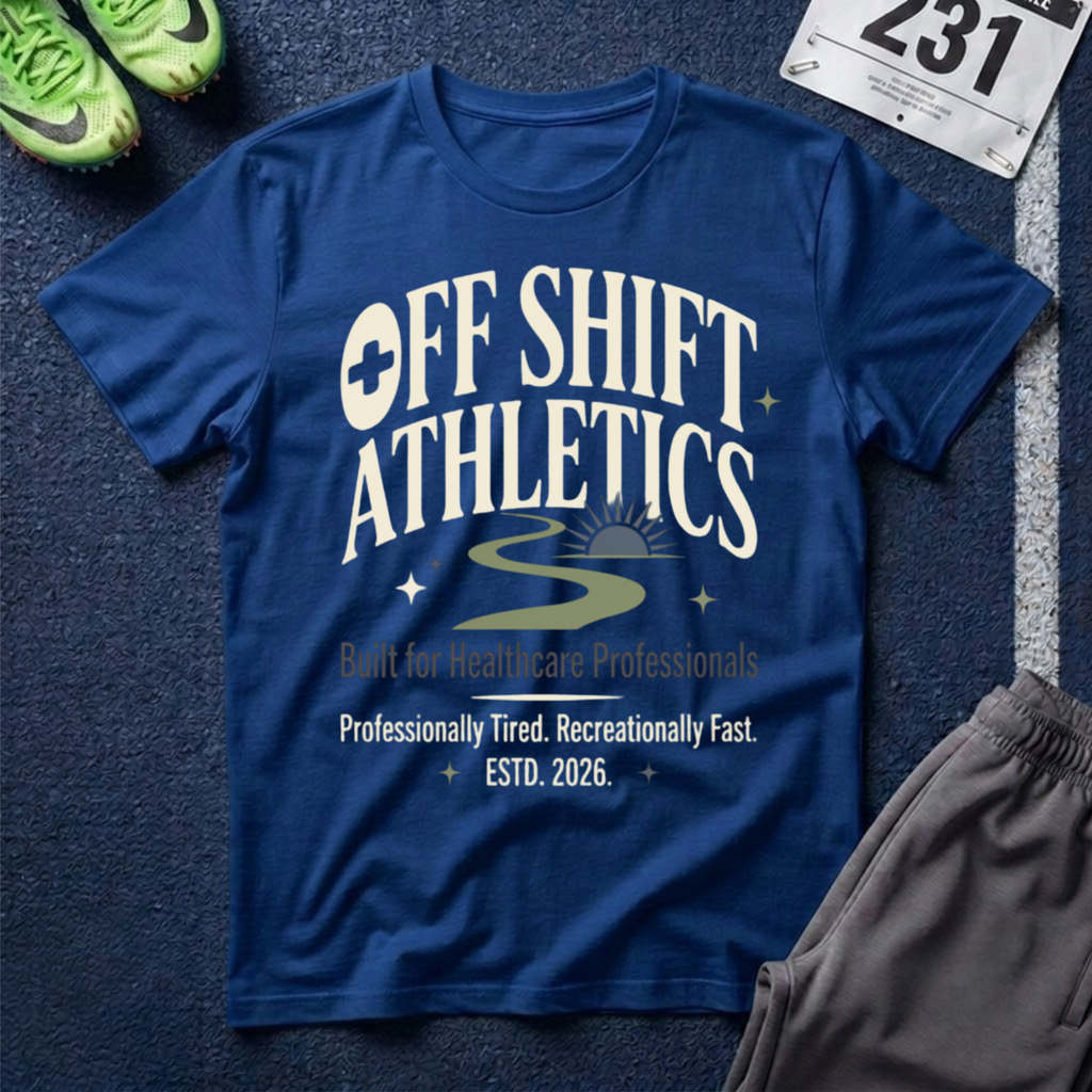 Off Shift Athletics T-Shirt — Comfortable Tee for Healthcare Workers & Night Shift Crew