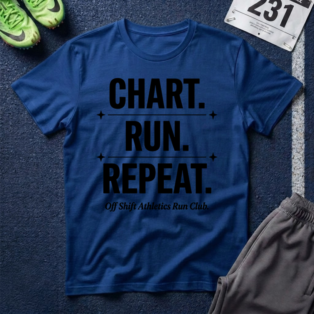 Chart. Run. Repeat. T-Shirt — Motivational Running Tee for Runners