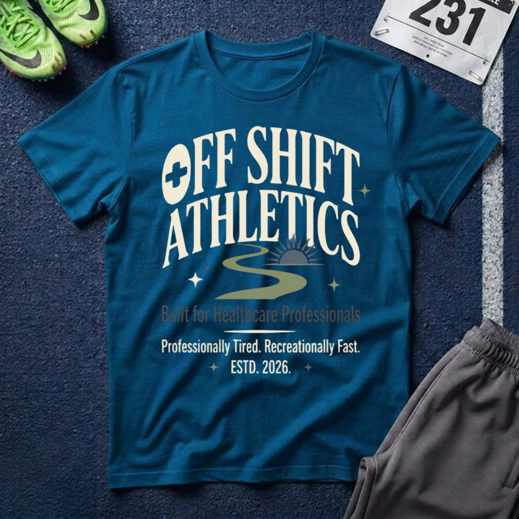 Off Shift Athletics T-Shirt — Comfortable Tee for Healthcare Workers & Night Shift Crew
