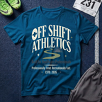 Off Shift Athletics T-Shirt — Comfortable Tee for Healthcare Workers & Night Shift Crew