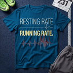 Running Rate T-Shirt — Resting Rate / Running Rate Heartbeat Graphic Tee