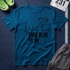 Code Blue to 5K T-Shirt — Medical Runner ECG Design