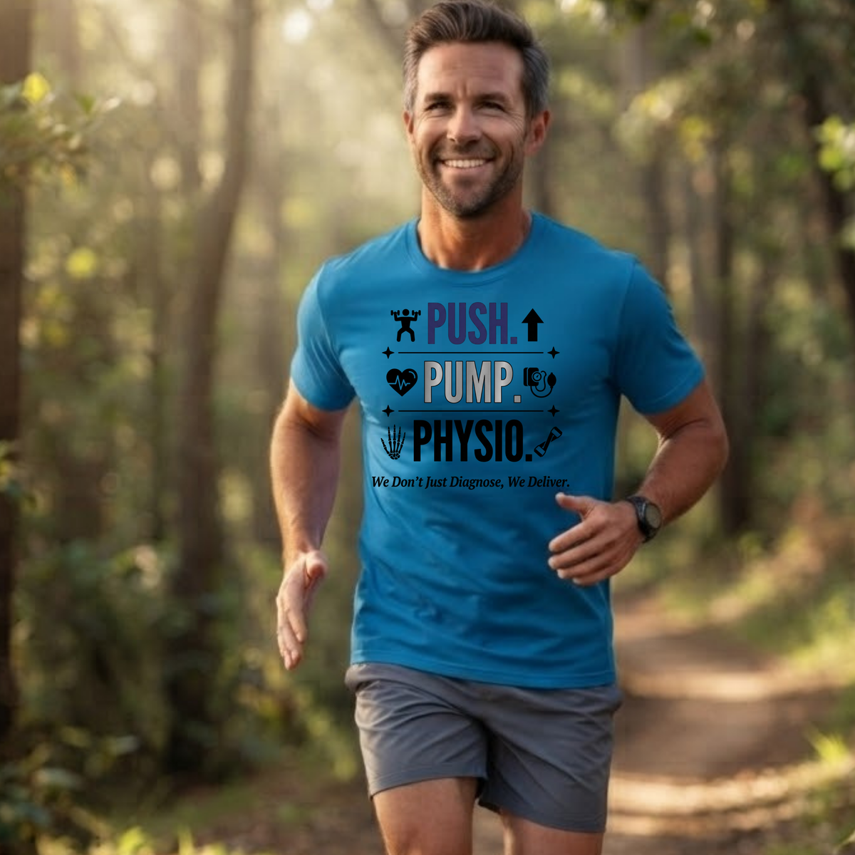 Push. Pump. Physio. T-Shirt — Physical Therapy Tee