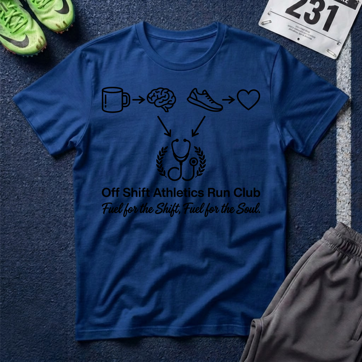 Athletic Nurse T-Shirt — Coffee, Running & Caring Medical Tee
