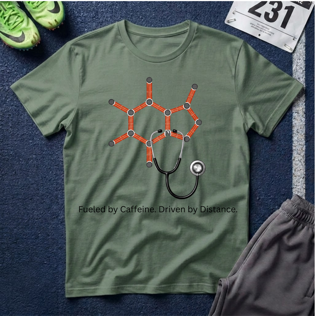 Caffeine Molecule Stethoscope T-Shirt – Healthcare Coffee Tee