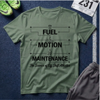 Fuel Motion Maintenance T-Shirt – Fitness Coffee & Running Motivational Tee