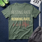 Running Rate T-Shirt — Resting Rate / Running Rate Heartbeat Graphic Tee