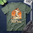Healthcare Runner T‑Shirt — "Resting Pace Face" Retro Graphic Tee