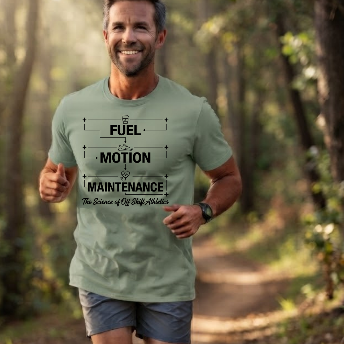 Fuel Motion Maintenance T-Shirt – Fitness Coffee & Running Motivational Tee