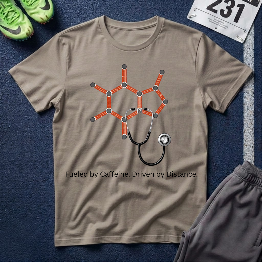 Caffeine Molecule Stethoscope T-Shirt – Healthcare Coffee Tee