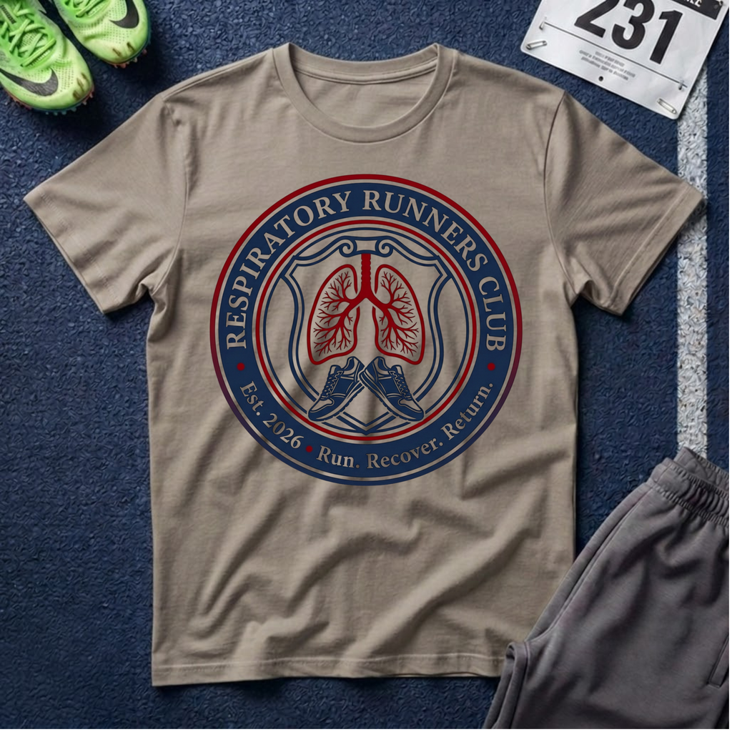 Respiratory Runners Club T-Shirt — Lungs Emblem Running Tee