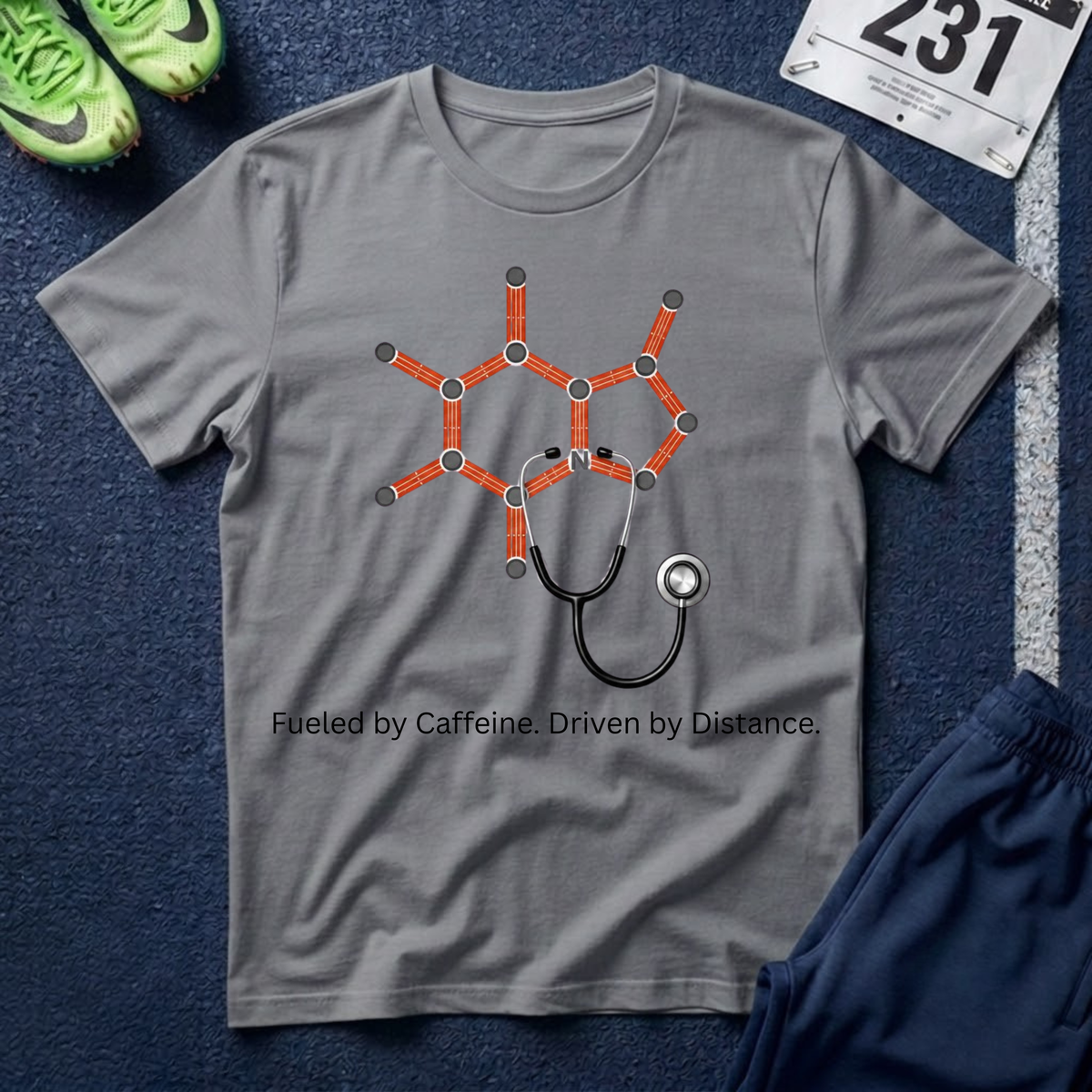 Caffeine Molecule Stethoscope T-Shirt – Healthcare Coffee Tee