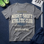 Night Shift Athletic Club T-Shirt — 03:17 Club Recovery Is A Myth Crew Tee