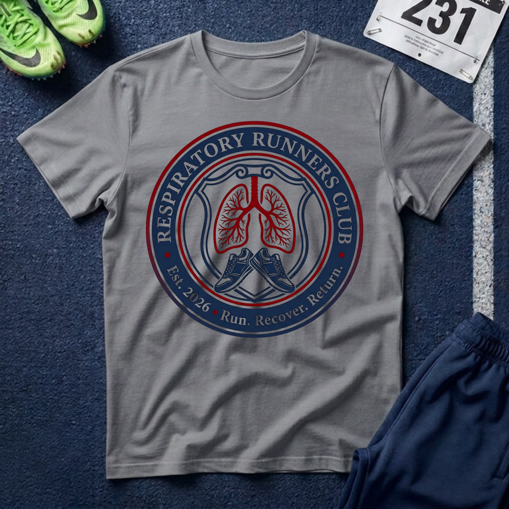 Respiratory Runners Club T-Shirt — Lungs Emblem Running Tee