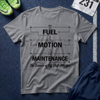 Fuel Motion Maintenance T-Shirt – Fitness Coffee & Running Motivational Tee