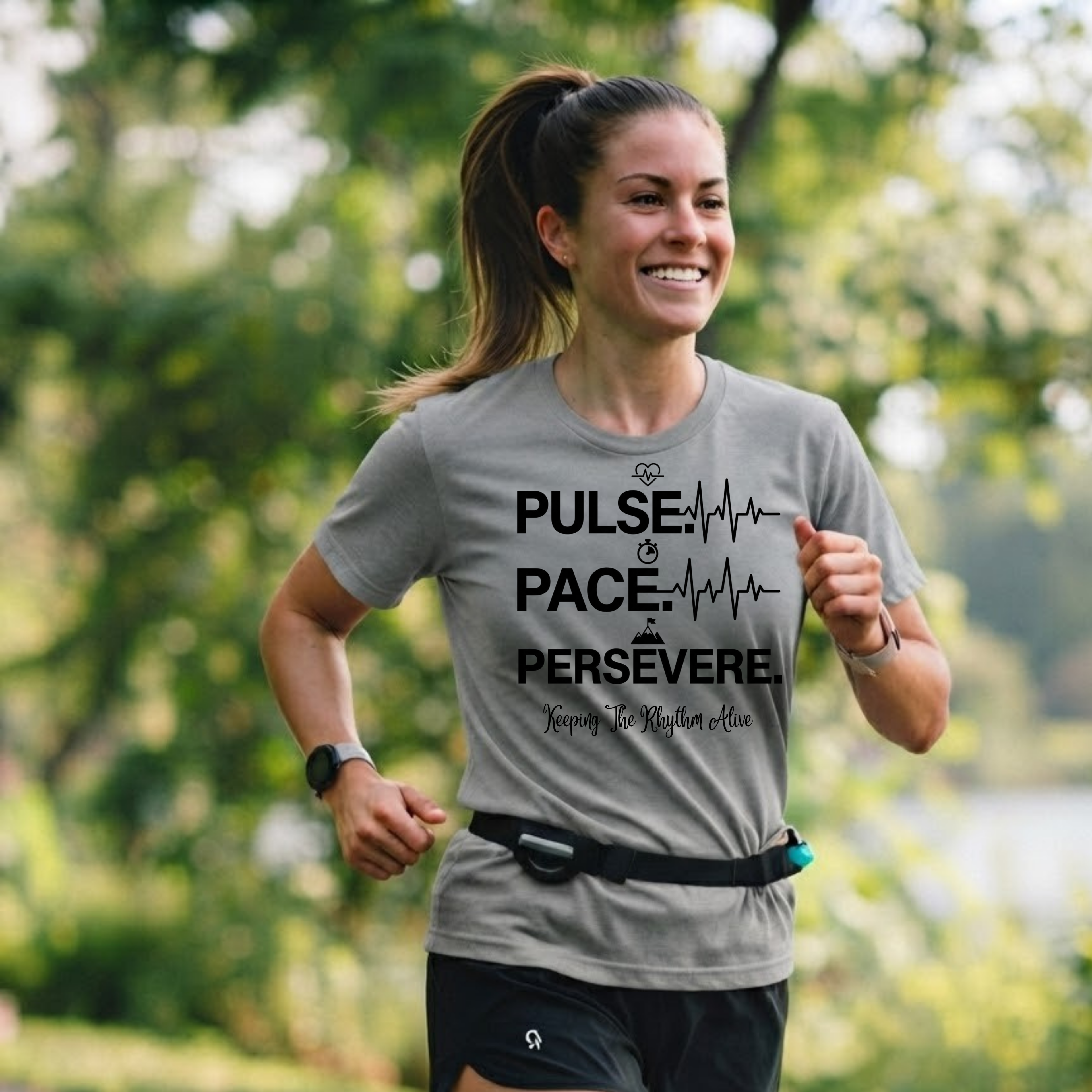 Pulse • Pace • Persevere T-Shirt — Motivational Running / Fitness Tee