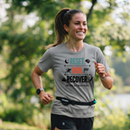 Run Recovery T-Shirt — "Reset. Run. Recover." Motivational Running Tee