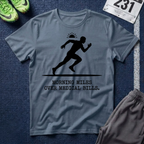 Running Silhouette T-Shirt — “Morning Miles Over Medical Bills”