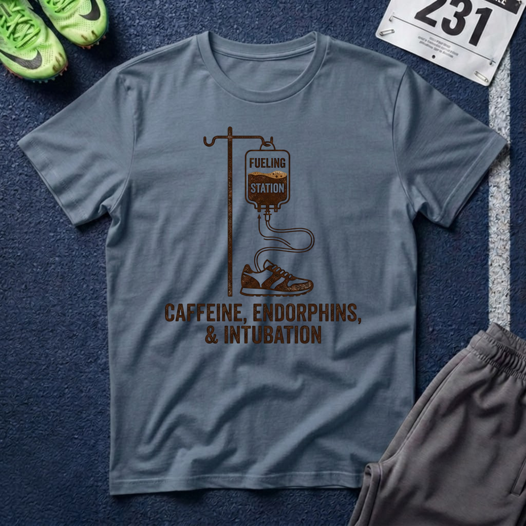 "Fueling Station" Caffeine, Endorphins & Intubation T-Shirt