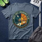 Night Shift Endurance Club T-Shirt — Retro Sunrise & Moon Hiker Tee