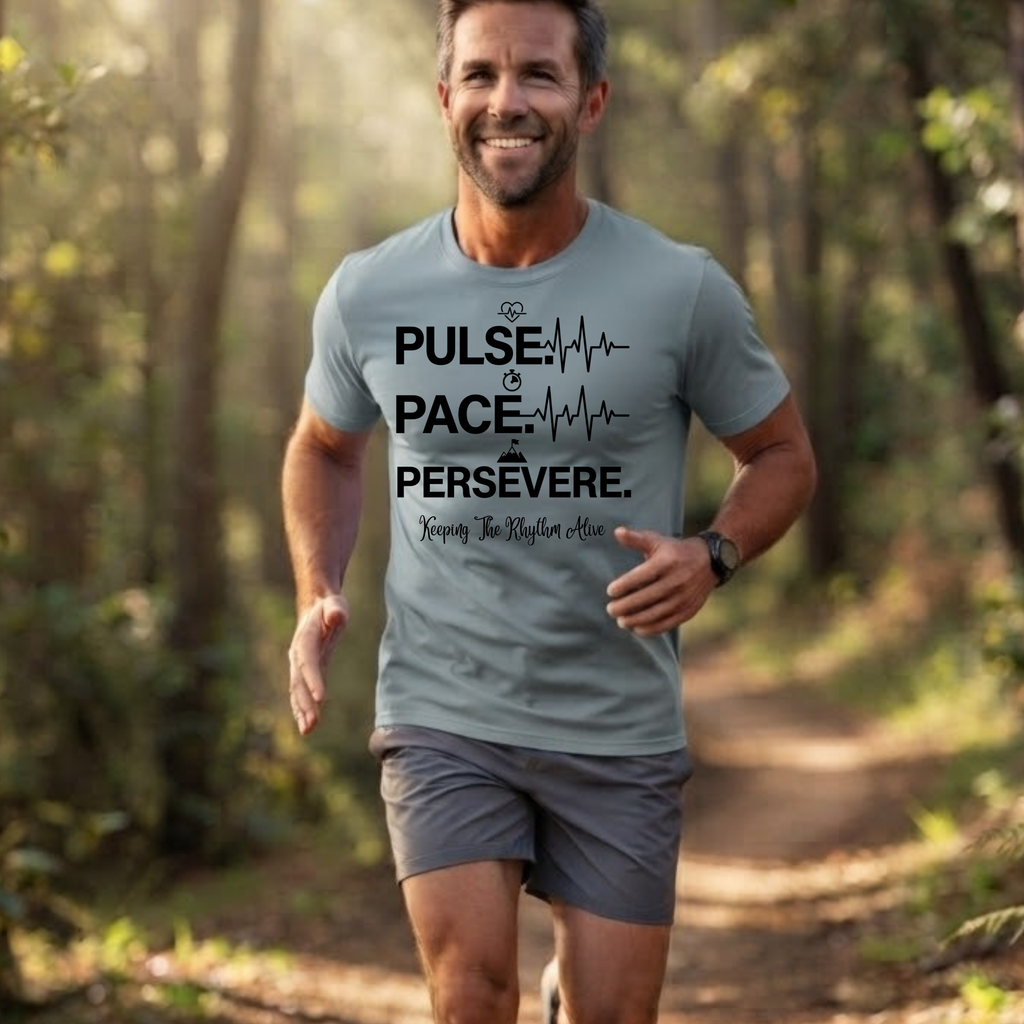 Pulse • Pace • Persevere T-Shirt — Motivational Running / Fitness Tee