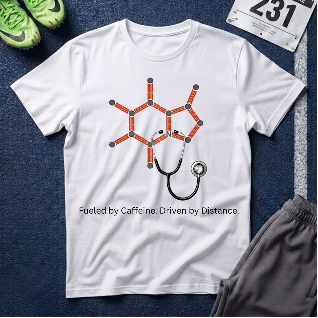 Caffeine Molecule Stethoscope T-Shirt – Healthcare Coffee Tee