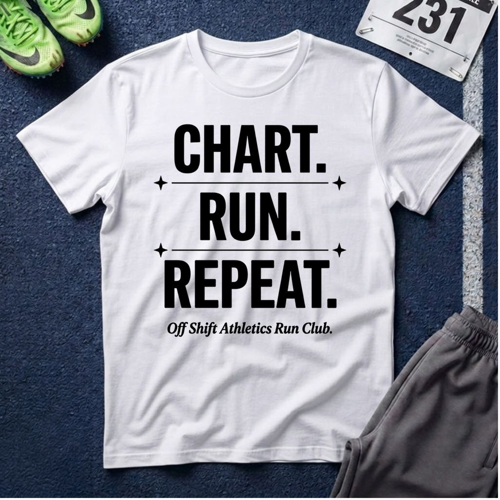 Chart. Run. Repeat. T-Shirt — Motivational Running Tee for Runners