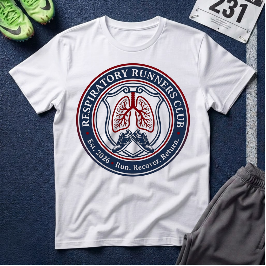 Respiratory Runners Club T-Shirt — Lungs Emblem Running Tee