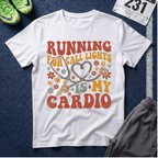 "Running For Call Lights Is My Cardio" T-Shirt - Nurse Stethoscope Retro Tee