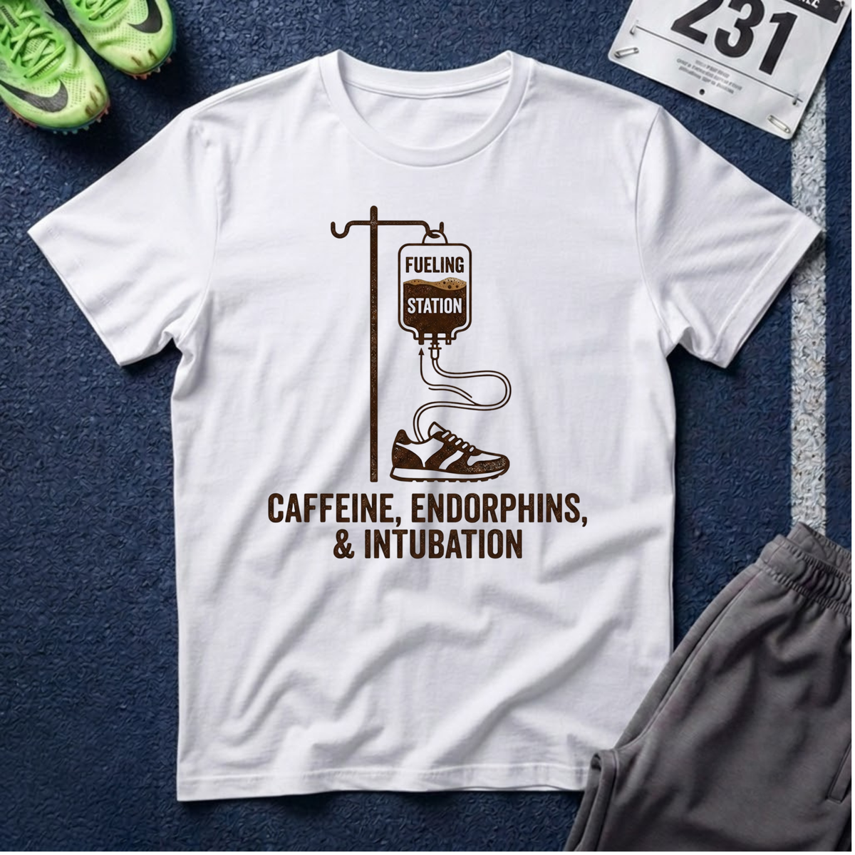 "Fueling Station" Caffeine, Endorphins & Intubation T-Shirt