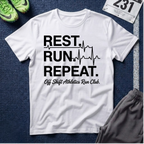 Run Repeat T-Shirt — "Rest. Run. Repeat." Running Tee