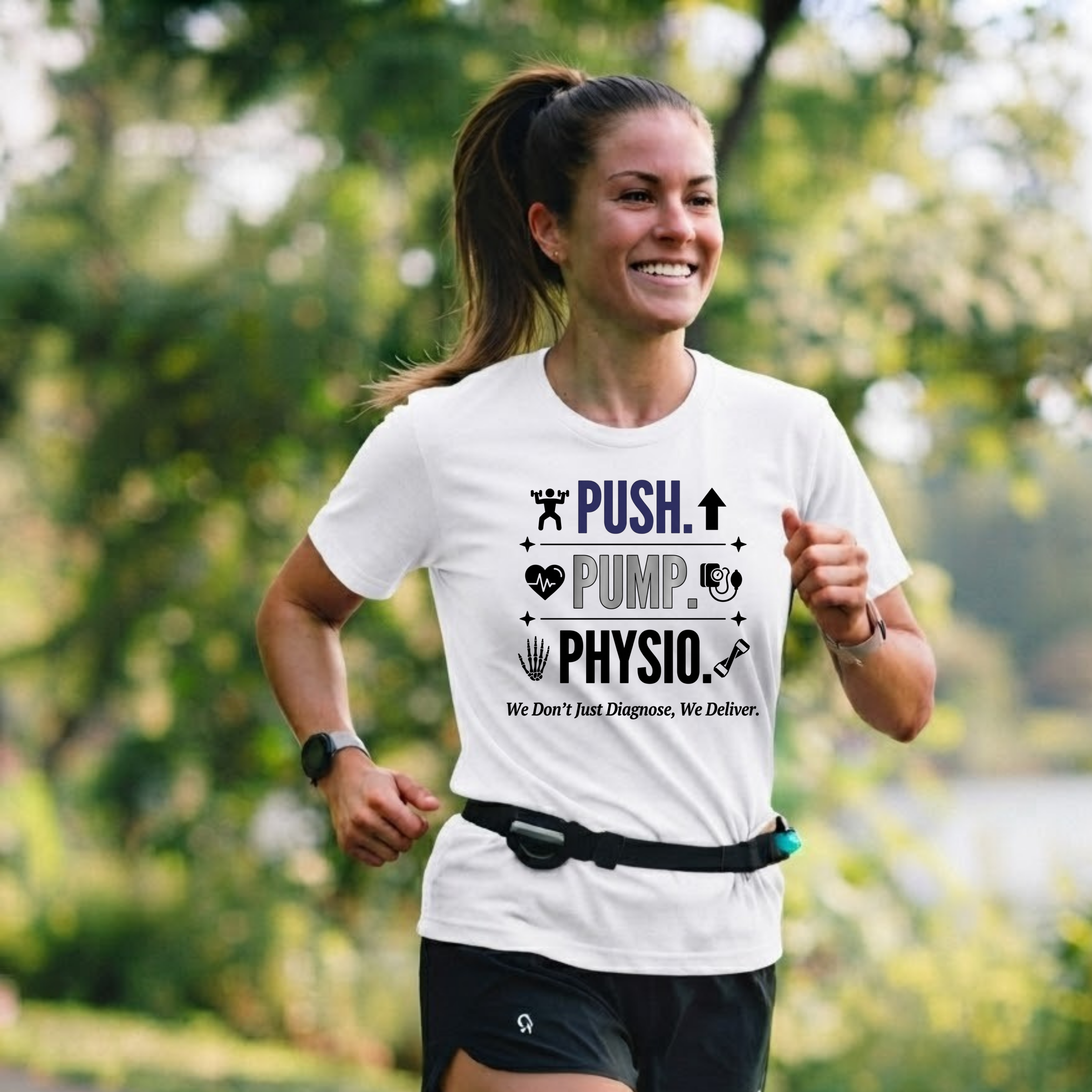 Push. Pump. Physio. T-Shirt — Physical Therapy Tee